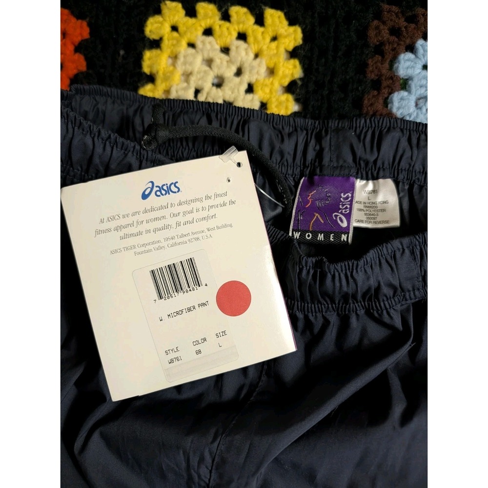 Vintage 90s Asics Track Pants Women's Size Large Black - Picture 5 of 9